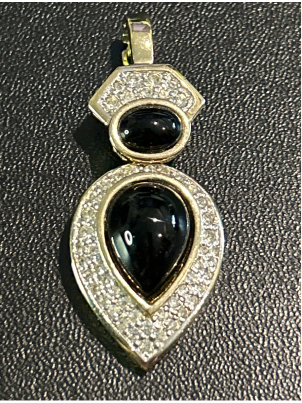 Women's Panetta Necklace Pendant One Size Black & silver w/rhinestone accents